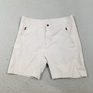 Mack Weldon Shorts Mens XL Beige Nylon Zip Pocket Ventilated Khaki Golf Stretch